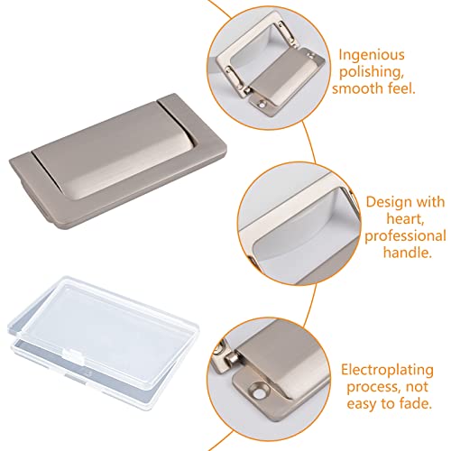 Morobor 4Pcs Flush Ring Hidden Pull Handles, Zinc Alloy Cabinet Drawer Handle, Invisible Door Knob For Cupboard Drawer Wardrobe With Screws #TOP3