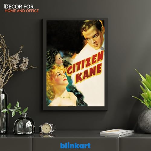 Image of BLINKART Citizen Kane (1941) Movie Poster Frame 8x12 Inch | Premium 300 GSM Paper Wall Print | Vintage Film Artwork for Home, Bedroom, Living Room, Office | Framed Photo Decor