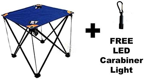 EZ Travel Distribution Camping Table with Drink Holders and Carry Bag/Camping Stool (Mini Light Included)