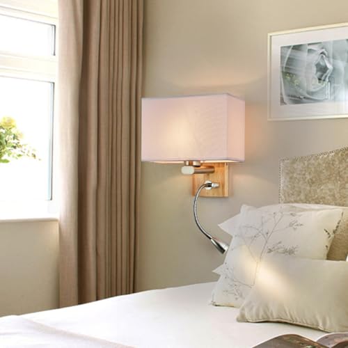 Focos de pared para salón con interruptor y luz orientable blanca