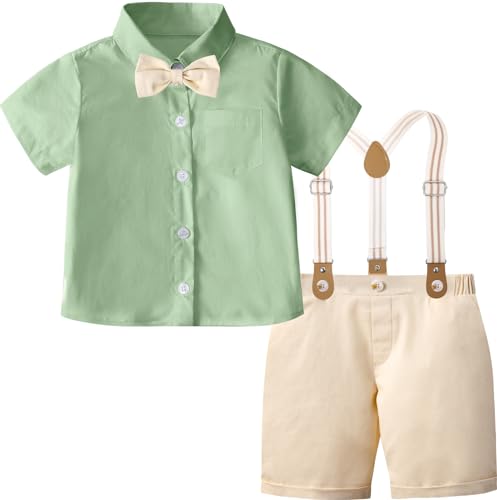 Image of A&J DESIGN Baby Boys Gentleman Suit, 2Pcs Outfit Shirt & Pants