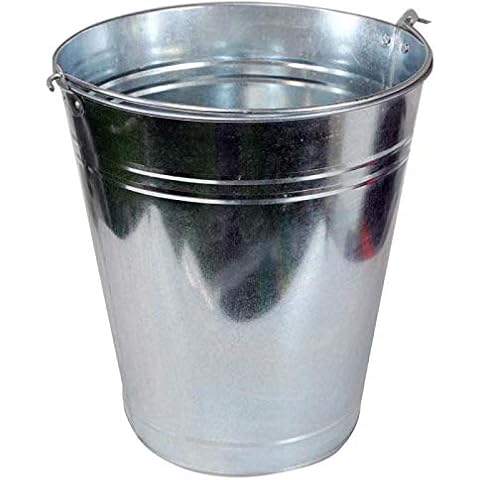 Kingston Tools Galvanised Metal Bucket with Handle for Indoor and Outdoor Use — Cleaning, Gardening, Coal Ash, Farming and Industrial Pail — 28cm (H) x 25cm (Dia), Pack of 1 Cover