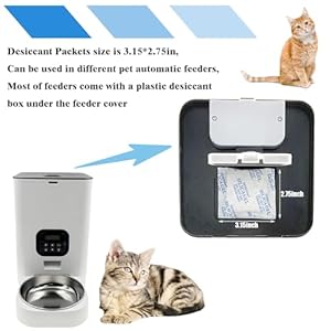   xcivi-6-Pack-Pet-Food-Desiccant-Bags-for-Voluas-Automatic-Cat-Dog-Pet-Food-Feeders-Model-VL001-VL002-VL003-VL004-Moisture-Proof-Bag-Desiccant-Keep-Pets-Foods-Dry-and-Fresh
