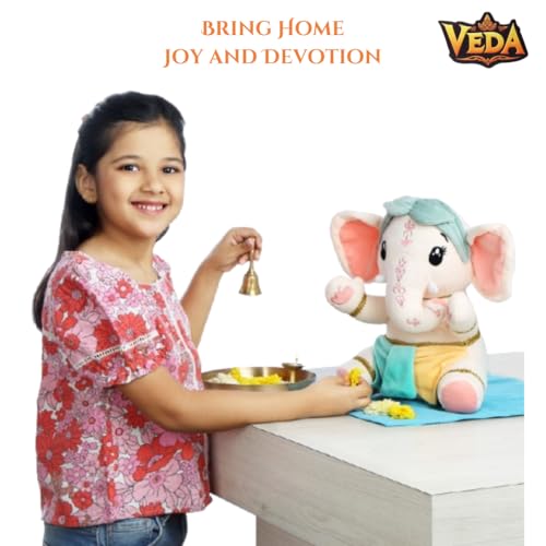 Image of VEDA Bal Ganesha. Plush Stuffed Toy of Our Favourite Elephant God. Best Soft Toy Gift for Boys and Girls of All Ages. Size: 12 inches (30 cm)