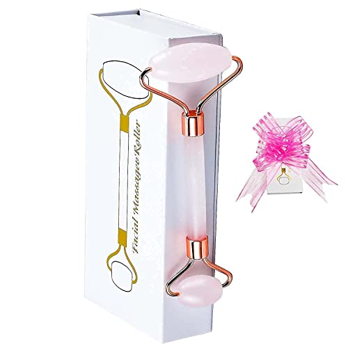 Natural Pink Crystal Face Lift Massager Roller Relaxing Jade Roller Natural Rose Quartz Stone Skin Beauty Tool face roller,gift