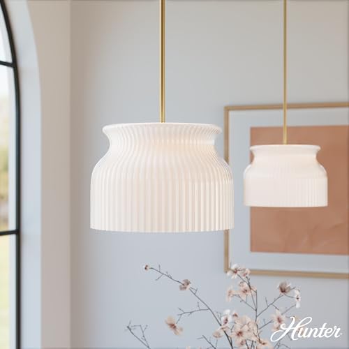 Hunter Harlowe Jasmine Roth 1 Light Medium 14 Inch Pendant Luxe Gold - Cased White