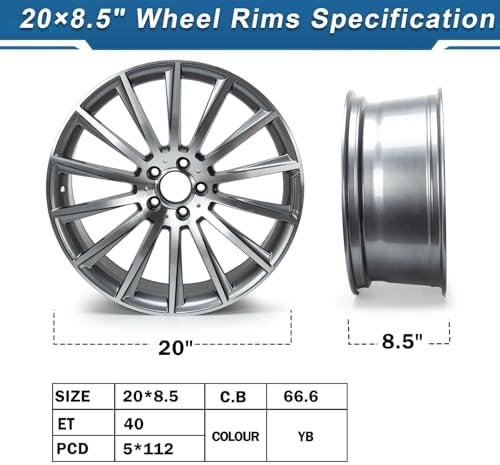 20×8.5" - 20 Inch Wheel Rim Compatible with S500 S550 S-Class AMG Vehicle - 1