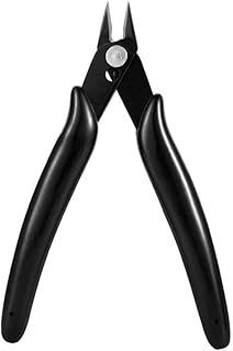AKOAK 1 Pack Stainless Steel Nail Art Scissors, Rhinestone Remover, Metal Chain, Cutter, 5" Diagonal Pliers, Manicure Tools (Black)