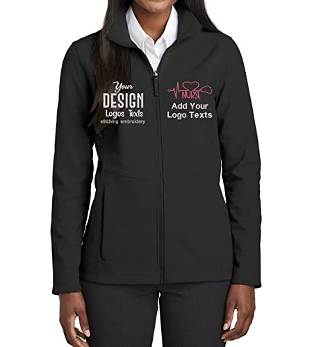 INK STITCH Women Custom L901 Customized Personalized Add Your Own Logo Texts Embroidery Collective Soft Shell Jacket