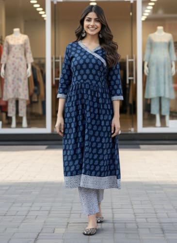 Image of SHIENZY Cotton Blend Kurta Set for Women