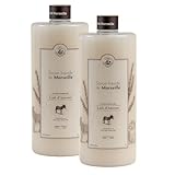 La Maison du Savon De Marseille - French Liquid Soap with Organic Olive Oil and Coconut Oil - Hand Wash - Nourishes and Protects Skin - 1 Litre Refill - Set of 2 - Donkey Milk Fragrance