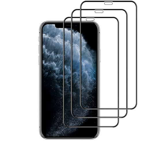 3 Stück Schutz Gehärtetem Tempered Glas für iPhone 11Pro iPhone XS iPhone X Screen Schutzfolie Displayschutz Folie Anti Kratzen 9H Härte HD Displayschutzfolie 5 8 Zoll Schwarzer Rand Fest Klar