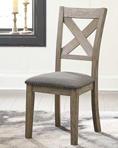 Signature Design by Ashley Aldwin Dining Room Chair, Gray & Moriville Dining Room Bench, Beige