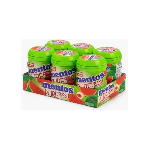 Gomas de Mascar, Mentos, Pure Fresh, Sem Açúcar, Sabor de Melancia - 336g | Pack com 6 Uni...