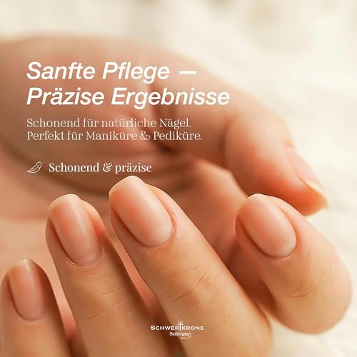 SCHWERTKRONE ® 4er Set Saphir-Nagelfeilen [MADE IN SOLINGEN - GERMANY] - Nagelfeilen Naturnägel Nail File - Nagelfeile feilen Nägel - Für Maniküre und Pediküre - Fein und Grob in 4 Größen