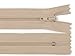 Produktbild Schnoschi 2 Stück 22 cm Langer Spiralreißverschluss, Nicht teilbar, beige, 3mm Laufschiene Reißverschluss