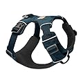 RUFFWEAR Front Range Dog Harness, Adjustable Comfortable Padded Everyday Walking Harness, 2 Lead Attachments, Reinforced Front Clip Webbing & Strong Metal V Ring, Blue Moon, Medium