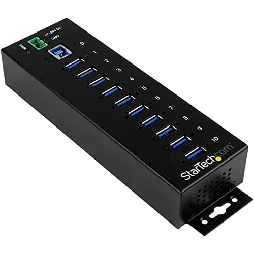 StarTech 10-Port Industrial USB 3.0 Hub 5Gbps