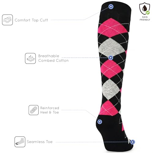 Image of Mysocks Unisex Knee High Long Socks Argyle