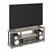 FURINNO Turn-N-Tube 3-Tier Entertainment TV Stand, Round, French Oak Grey/Black