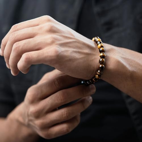 Image of Stone Bracelet for Men & Women | Natural Crystal for Wealth | Protection | Confidence & Success | Adjustable Healing Bracelet for Meditation | Reiki & Spiritual Energy