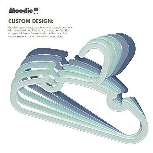 Moodie MOOD-HNGRS-25 Recycled Plastic Kids Hangers | 13.5 Inch Heavy Duty Kids Clothes Hangers thumb #8
