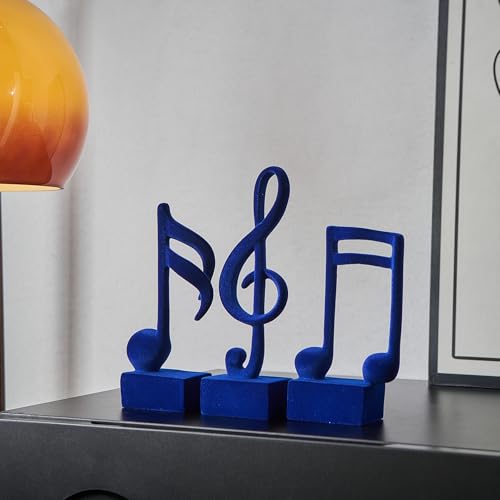 Estatuas Decorativas Notas Musicales Azul 3 Piezas miniatura 5