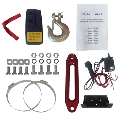 Winch eléctrico 4500lb para ATV/UTV 12V con control remoto miniatura 6