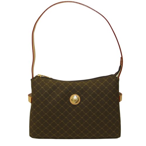 Signature Brown Top Zip Shoulder Bag by Rioni Designer Handbags & Luggage