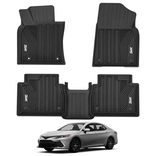 3W Floor Mats Fit Toyota Camry 2018-2024 FWD Only (Not for Hybrid or AWD), TPE All Weather Custom Fit Floor Liner, 1st and 2nd Row, Black(L/LE/SE/TRD/XLE/XSE) 1. Camry|18-24|Floor Mats