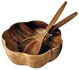 Pacific Merchants Acaciaware Set, 10-Inch Flared Bowl with 12-Inch Servers