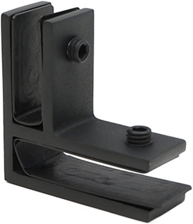 Stainless Steel 304 Railing Glass Clamp, Pool Fence Black Staircase Bracket for Glass Thickness 0.59''-0.78'' (15mm-20mm),1 pcs,90 Degree