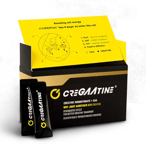 CreGAAtine Micronized Creatine Monohydrate + GAA | Increase Strength No Water Retention | Boosts Memory & Focus | Single-Serve Packets | 60 Sachets 30 Servings | (Sachets Unflavored)