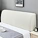 KYFFGC Copritestata per Letto Semplice E Moderno Copricapo per Letto in Velluto di Mais Ispessito Copri Testiera all-Inclusive Elastico per Testiera in Legno/Pelle Coprivaso Antipolvere,Bianca,150cm