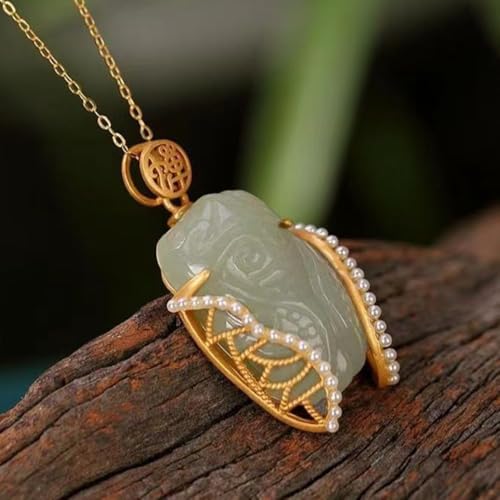 Collier cigale argent S925 et jade vert, idéal session yoga - 3