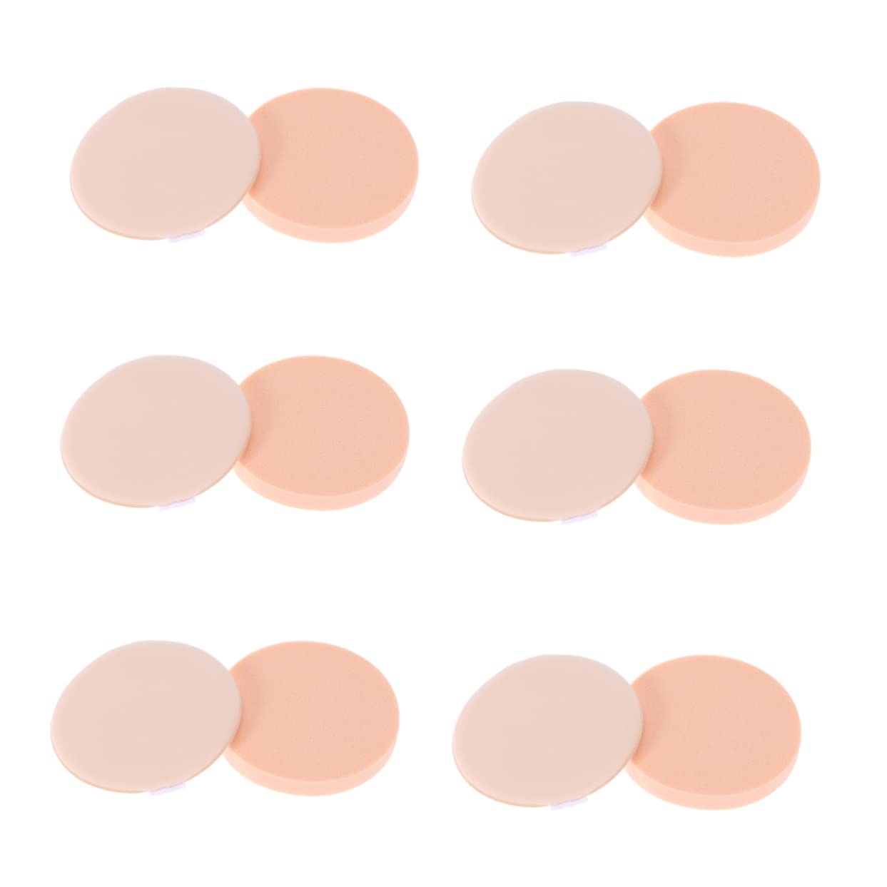 WOFASHPURET 12 Pack Round Makeup Sponges Puff Pads for Foundation Gentle and Comfortable for Skin Travel-size Powder Puff Set