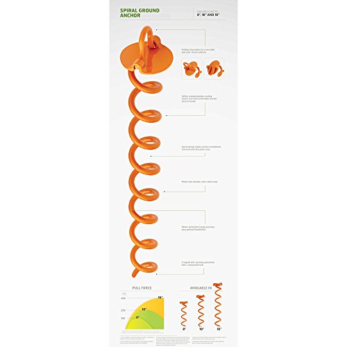 Liberty Outdoor Ancfr16-Org-R Folding Ring Spiral Ground Anchor, 16-Inch, 4 Pack #TOP3