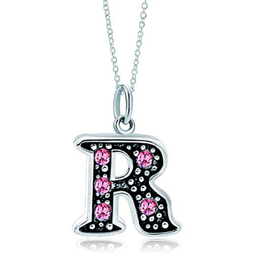 Sug Jasmin Pink Letter A-Z Alphabet Initial Charms Bead Necklace Pendant