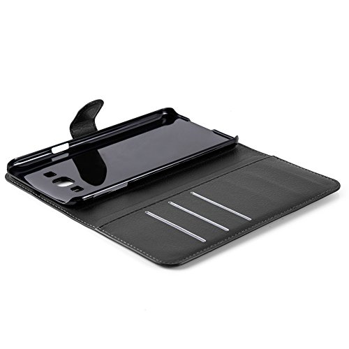 Cadorabo Book Case Compatible With Samsung Galaxy A8 2015 In Oxid Black - With Magnetic Closure, Stand Function And Card Slot - Wallet Etui Cover Pouch Pu Leather Flip #TOP4