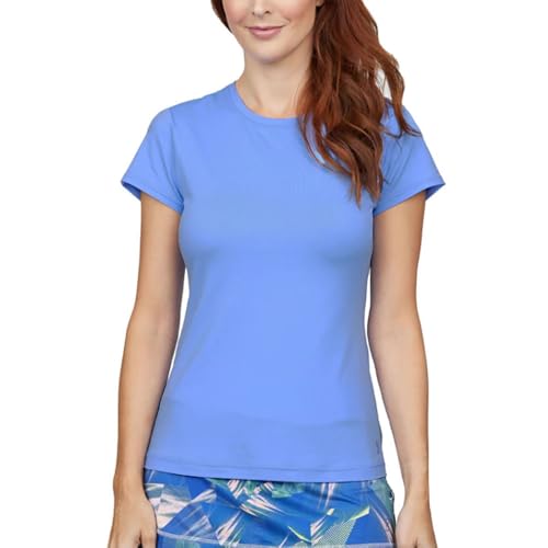 SOFIBELLA UV Colors Short Sleeve Womens Tennis Shirt - Periwinkle/S