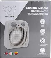 DIO - Tragbarer Heizlüfter 2000W - Regelbarer Thermostat - 2 Heizleistungen - 3 Modi - Kompakt und Leicht für Schlafzimmer - Büro - Badezimmer - Weiß – Ansicht 3