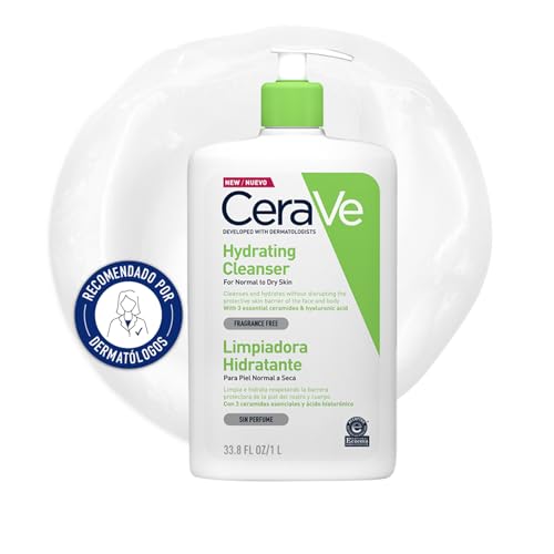 CeraVe Gel Limpiador Hidratante, Para Piel Normal a Seca, Limpia e Hidrata, Equilibrio de la Piel, Enriquecido Con Ceramidas Esenciales y Ácido Hialurónico, Apto para Rostro y Cuerpo