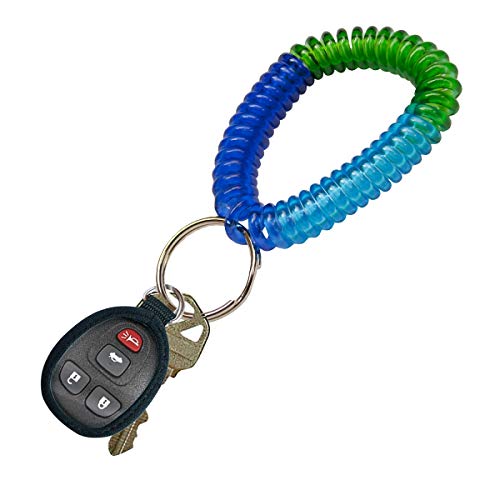Image of Lucky Line 2 inch Spiral Wrist Coil with Steel Key Ring, Multi-Color Flexible Wrist Band Key Chain Bracelet, Stretches to 12 inch, 25 PK, Assorted Colors (41077)