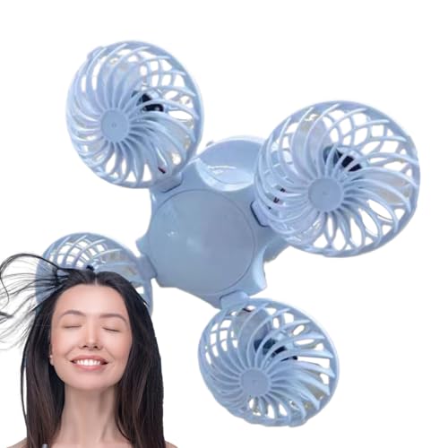 Genérico Ventilador De Camping Solar | Ventilador De Techo Portátil Con Energía Solar Y Luz,Luz LED Plegable Y Portátil Para Interiores, Jardines Y Tiendas De Campaña