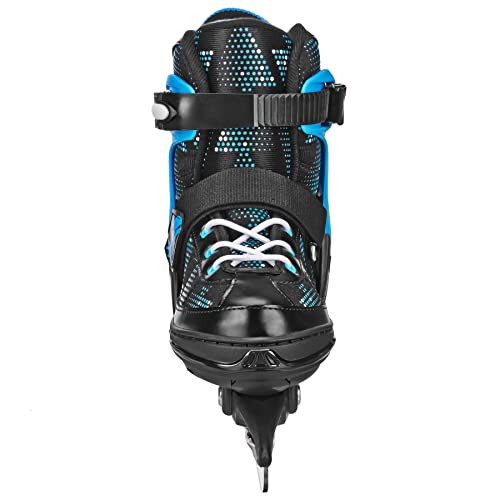Lake Placid Monarch Adjustable Ice Skates, Small (11-1), Black/Blue Dots #TOP1