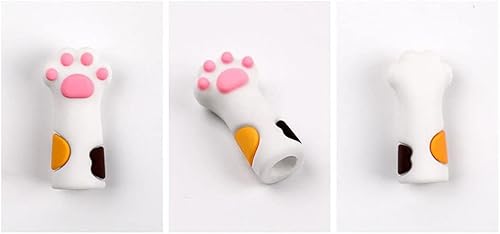 Miniatura 7 de HomeSoGood 12 piezas de pinzas de cutícula cubierta de tijera, pinzas para tijeras, cubierta de tijeras de 3 colores, pata de gato para uñas y uñas