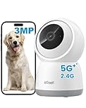 ieGeek 2K 3MP Indoor Camera No Monthly Fee, 2.4G/5Ghz WiFi Pet Camera, Plug-in 24-hour Security Camera, Night Vision, 360° PTZ, Motion Detection and Alert, Auto-Tracking, Two-Way Talk, Cloud/SD, Alexa