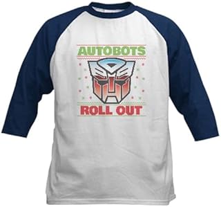 CafePress Transformers Autobots Roll Out Kids Baseball Tee Kids Cotton Baseball Jersey, 3/4 Raglan Sleeve Shirt Navy/White