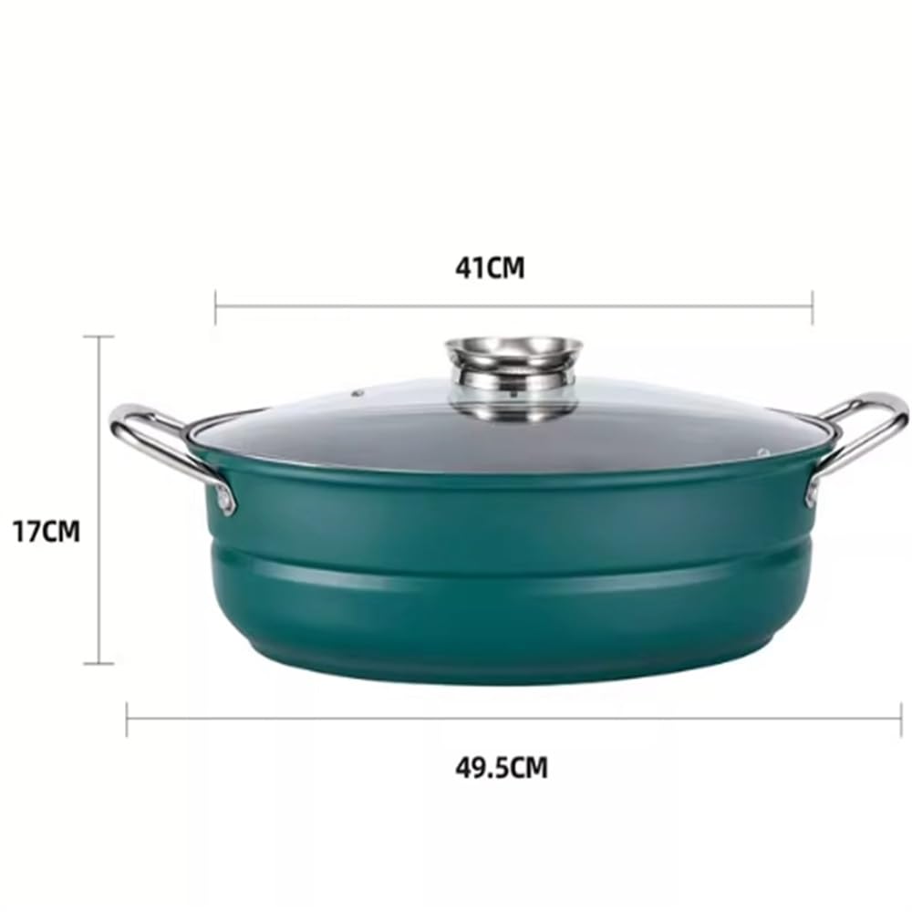 Pentola per cottura a vapore Pentola per cottura a vapore per Uso domestico Pentola universale per cottura a vapore (Verde 41 cm)