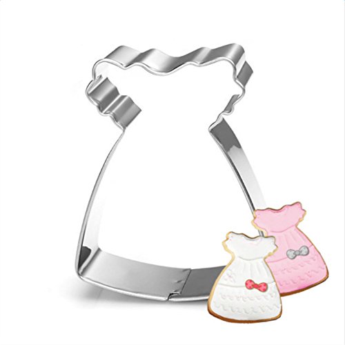 CAOLATOR Stainless Steel Baby Dress Cookie Cutter — 2.28x2.68 Inch Baking & Craft Biscuit Mold